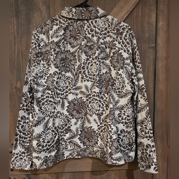 Croft & Barrow Cotton Linen Blend Tropical Floral Boho Print Jacket Size XL - Picture 5 of 7